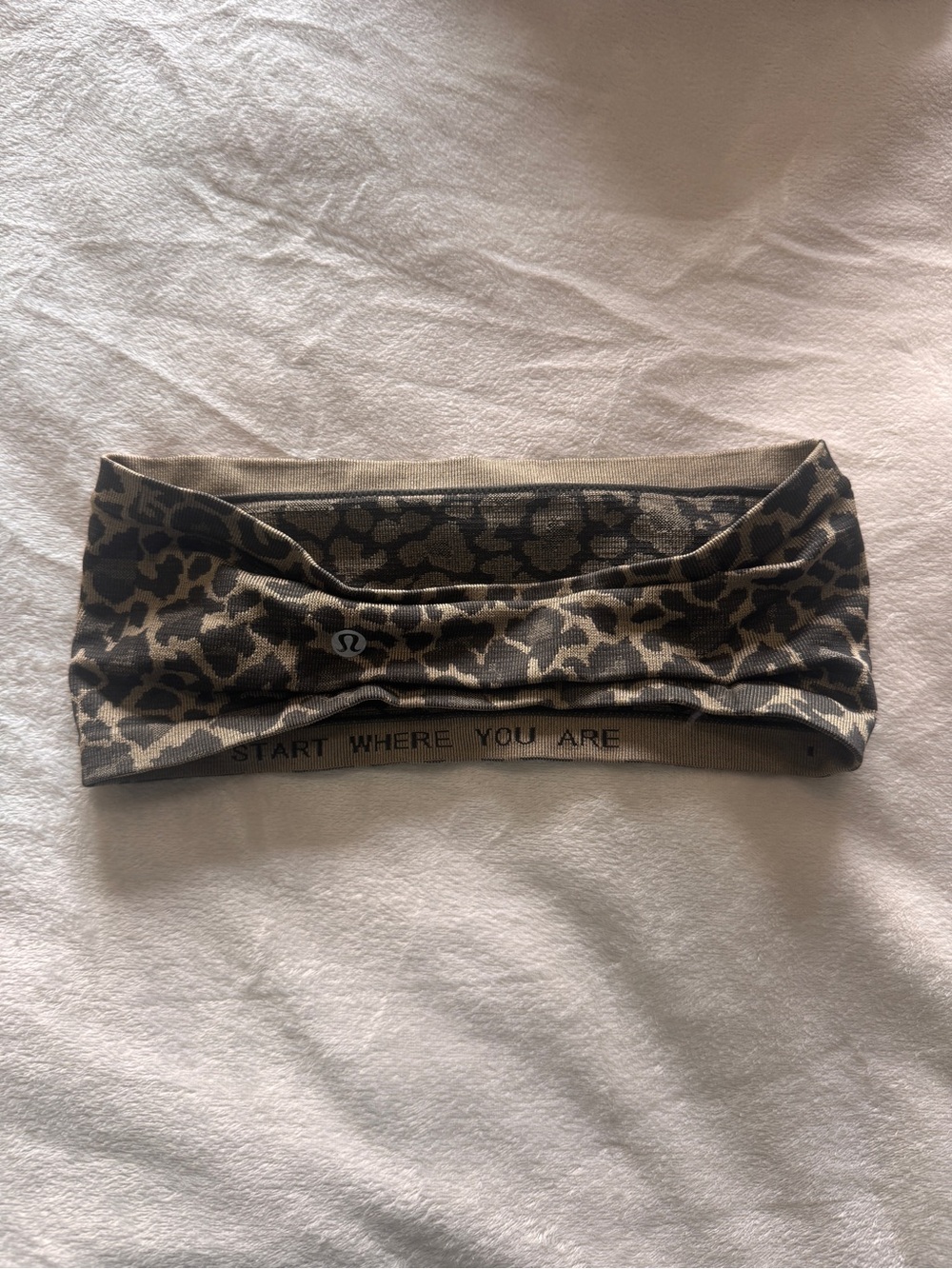 lululemon athletica Leopard Print Headband in Olive and Brown